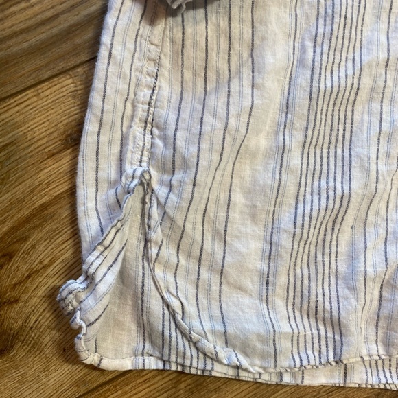 Garnet Hill Easy Linen Button-Down Shirt, featuring a striped pattern - Picture 3 of 8